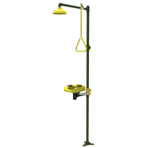 Galvanized Frame Emergency Shower, Plastic Bowl Eye Wash & Face Wash Combination Station
