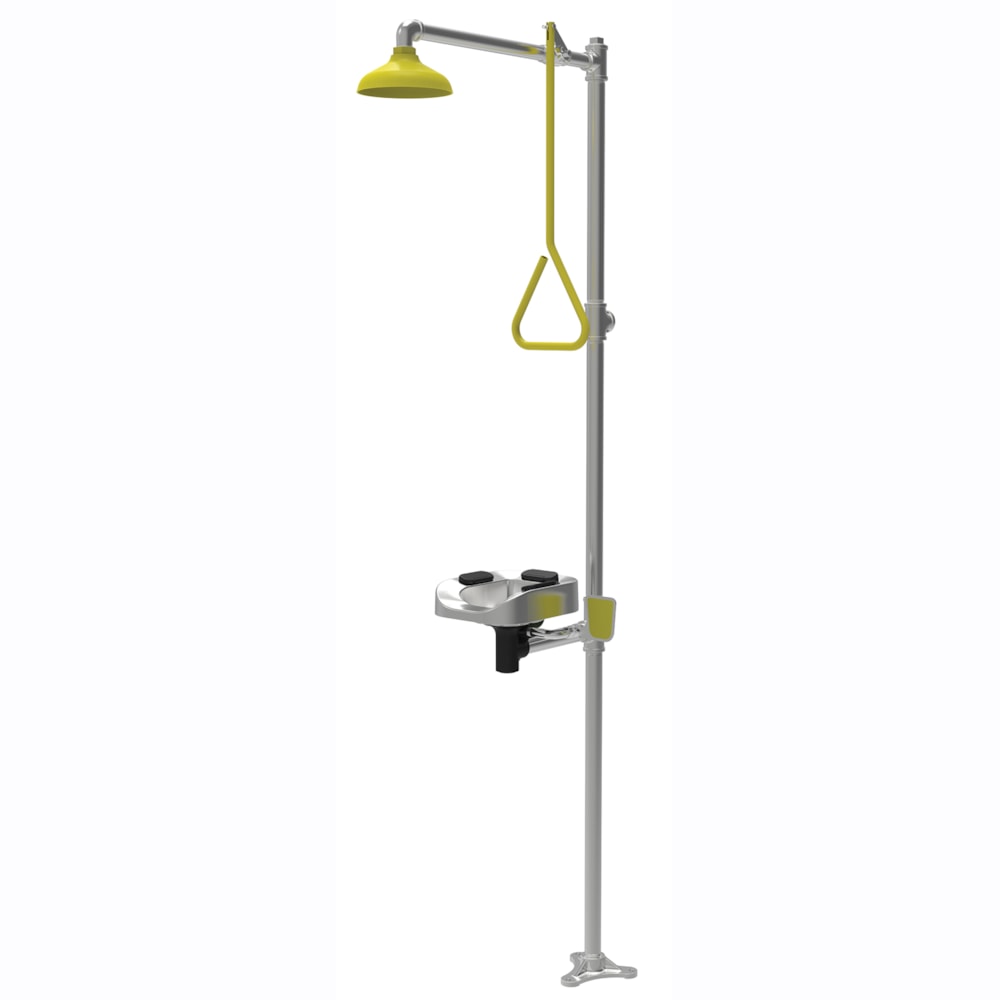 Stainless Steel Frame Emergency Shower, Stainless Steel Bowl Eye Wash & Face Wash Combination Station