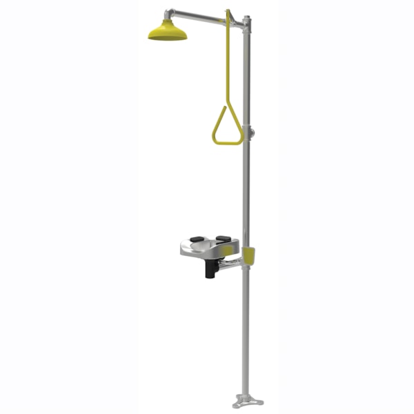 Stainless Steel Frame Emergency Shower, Stainless Steel Bowl Eye Wash & Face Wash Combination Station