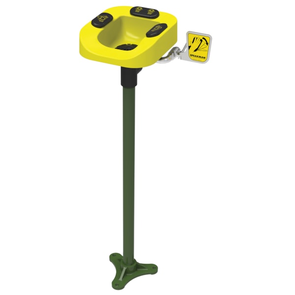 Pedestal Mount Plastic Bowl Emergency Eye Wash & Face Wash Station