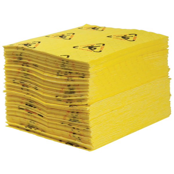 SPC 15" x 19" High Visibility Chemical Sorbent Medium Weight Pads, 200/Case & 44 gal. Capacity/Case  