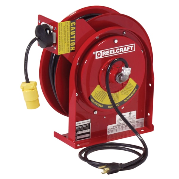 Retracting Power Cord Reel with Single Receptacle, 125-Volts, 15 AMP