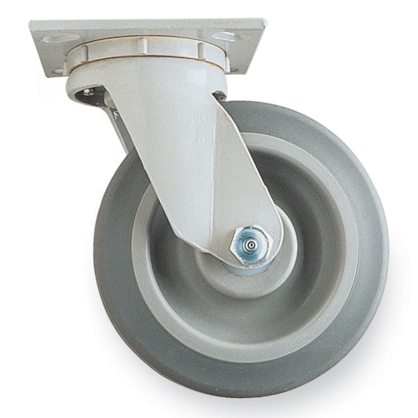 8" Medium Duty Swivel Caster, High Capacity Rubber Mold-On/Cast Iron              and Roller Bearing – 8"H x 2"W Wheel, 1,000 lb. Load Capacity