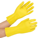 16 mil Flock Lined 12" Yellow Latex Gloves thumbnail 1