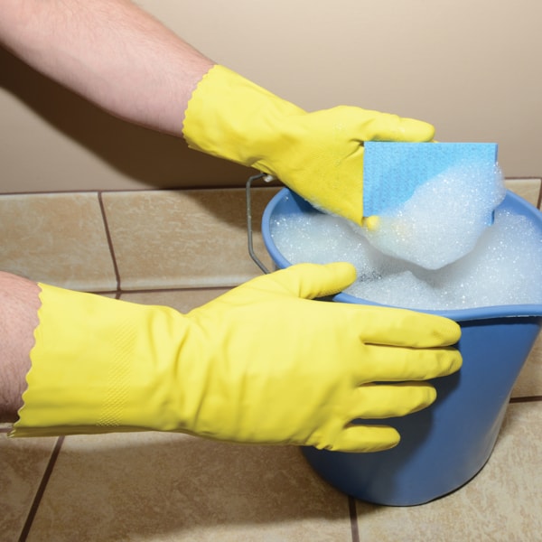 16 mil Flock Lined 12" Yellow Latex Gloves
