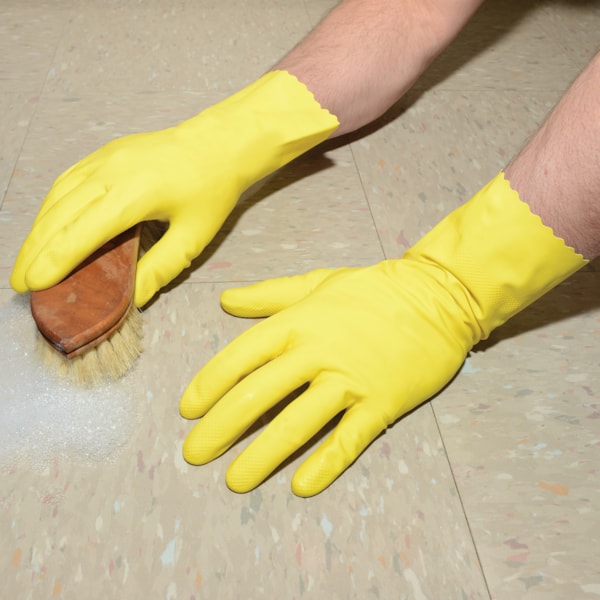 16 mil Flock Lined 12" Yellow Latex Gloves