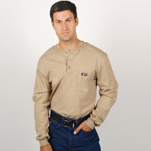 8.9 Cal Flame-Resistant Long Sleeve Henley FR Shirt