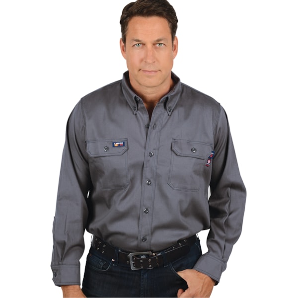8.7 Cal 7 oz. Flame Resistant 100% Cotton Twill Men's FR Uniform Shirt