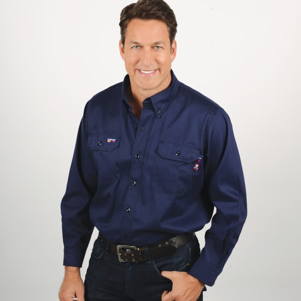 8.7 Cal 7 oz. Flame Resistant 100% Cotton Twill Men's FR Uniform Shirt