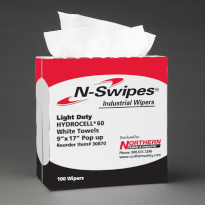 Light Duty 9" x 17" White Wipers, 100/Box