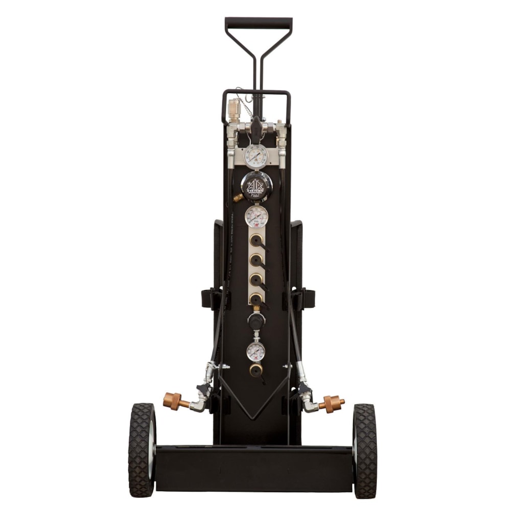 2-Cylinder MULTI-PAK™ Small Cylinder Rescue Cart, 4 Outlets, 4500 PSI, with Secondary Low Pressure Regulator and Outlet for Tools
