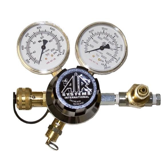 6000 PSI Dual-Gauge Breathing Air Regulator w/Relief Valve and (1) Respirator Outlet