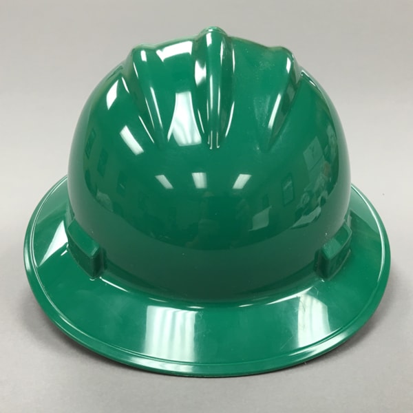 Standard Green 4-Point Ratchet Suspension Full Brim Hard Hat
