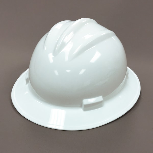 Standard White 4-Point Ratchet Suspension Full Brim Hard Hat