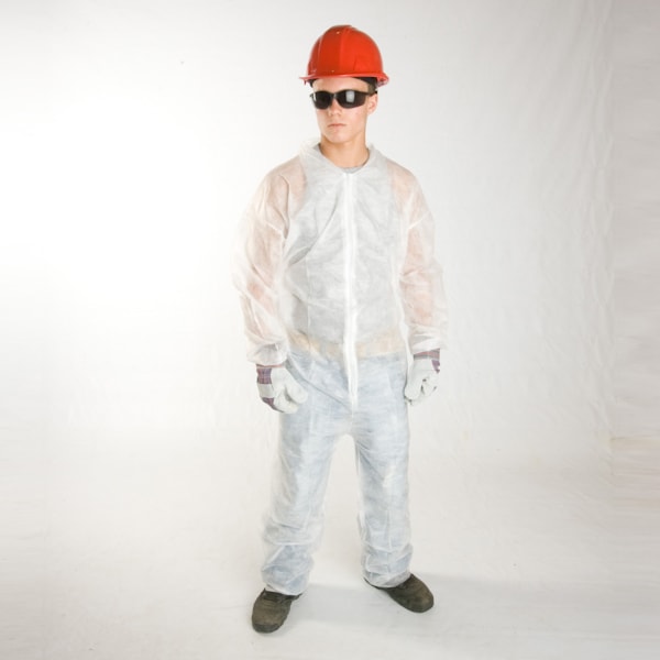 PolyLite® White Open Wrists & Ankles Polypropylene Standard Disposable Coveralls 25/Case
