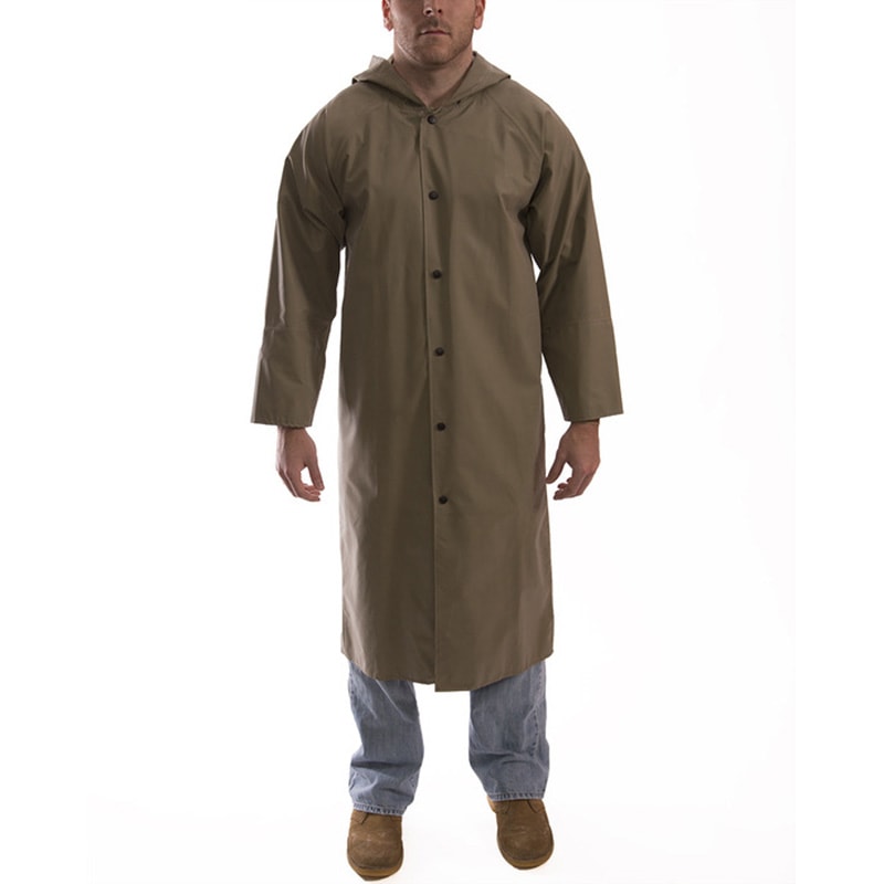 Magnaprene™ 60" Attached Hood Olive Drab Flame Resistant Neoprene Coated Nylon FR Coat