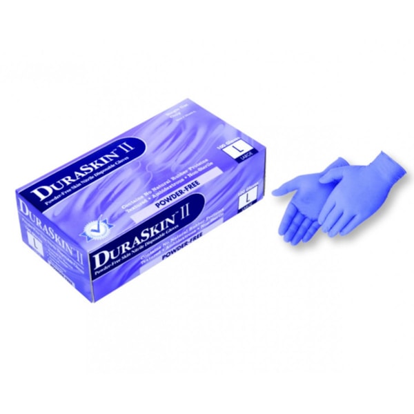 DuraSkin® II 3.5 mil Powder-Free 9.5" Disposable Ultra Soft Nitrile Gloves 100/Box
