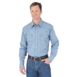 9.5 Cal Flame Resistant Western Long Sleeve Plaid FR Shirt thumbnail 2