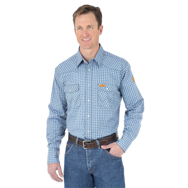 9.5 Cal Flame Resistant Western Long Sleeve Plaid FR Shirt