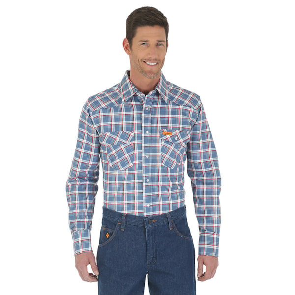 9.5 Cal Flame Resistant Western Long Sleeve Plaid FR Shirt