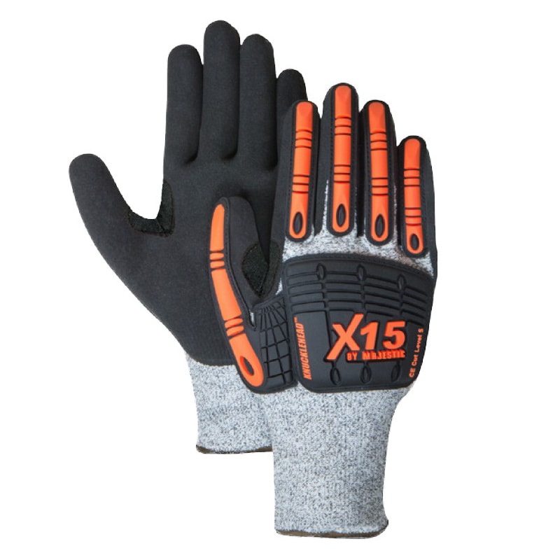 Oil & Waterproof Double Sandy Nitrile Palm Coated HPPE Knit Level 4 Cut Resistant Gloves