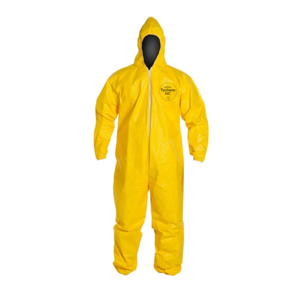 Tychem® 2000 Standard Attached Hood, Elastic Wrists & Ankles Chemical Resistant Coveralls 12/Case