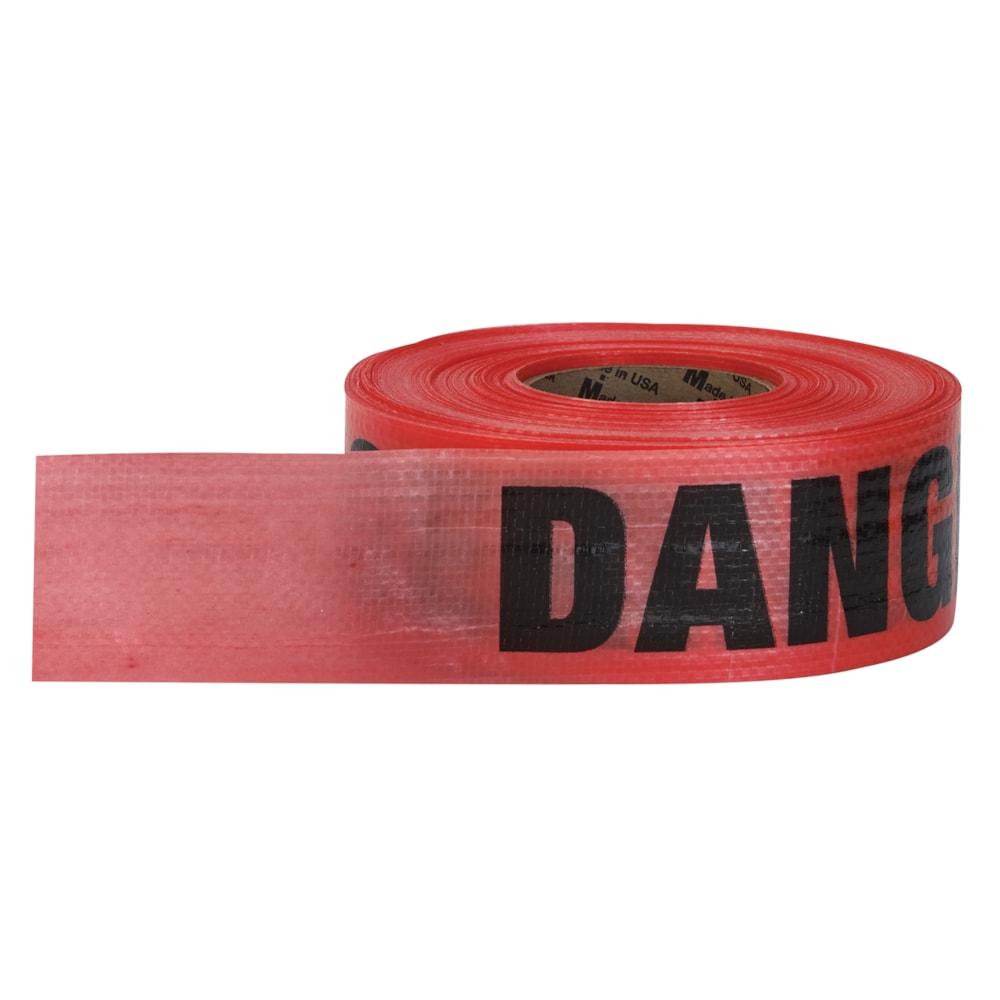 Red Danger 3" x 500' Roll Reinforced Barricade Tape