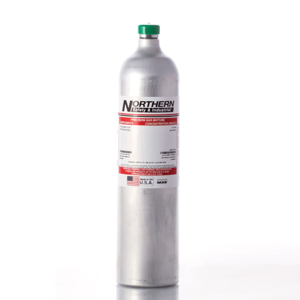 100 PPM/CO, 35% Pentane/25% LEL, 25 PPM/H2S, 19%/O2, Nitrogen Calibration Gas