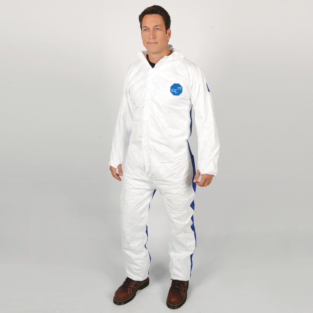 Tyvek® 400 D Hood, Elastic Wrists & Ankles Disposable Coveralls