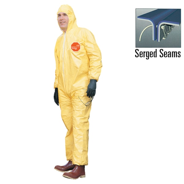 Tychem® 2000 Serged Seam, Hood, Elastic Wrists & Ankles Chemical Resistant Coveralls