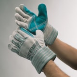 Select Grade Double Leather Palm Safety Cuff Work Gloves thumbnail 2