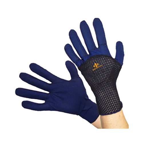 Right Hand Full Finger Polycotton Glove Liner with Nylon Mesh Back