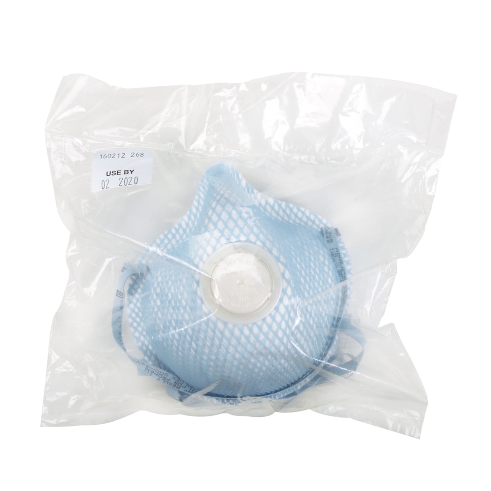 2300 N95 Standard Shape Exhalation Valve Disposable Respirator Masks Vending Pack 2/Bag
