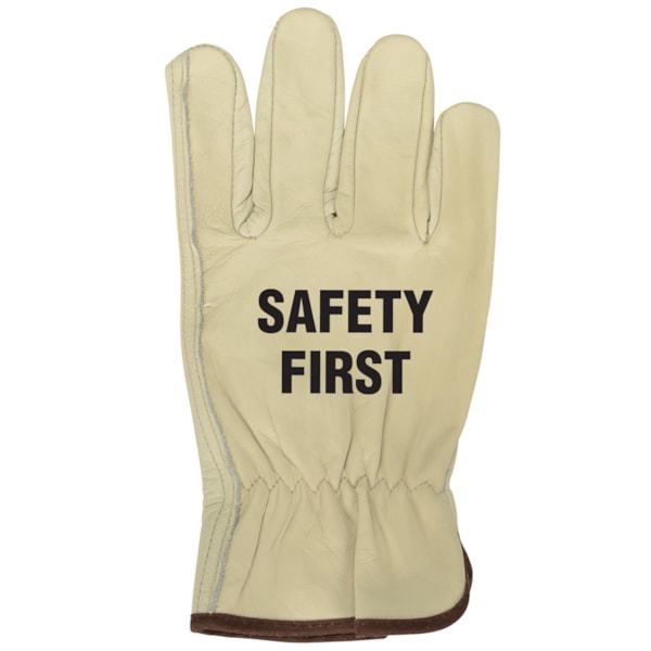 Keystone Thumb Grain Leather Driver's Gloves, Custom Product Add A Safety Message