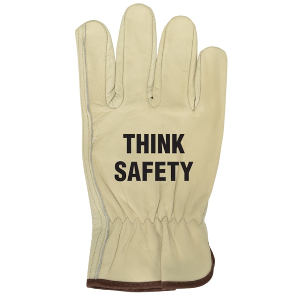 Keystone Thumb Grain Leather Driver's Gloves, Custom Product Add A Safety Message
