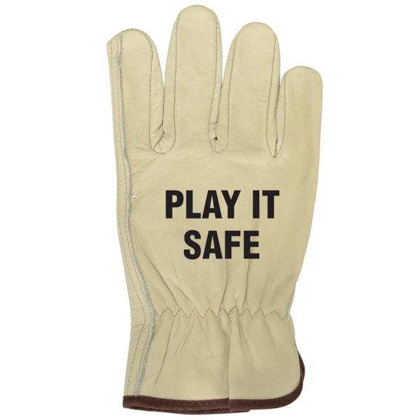 Keystone Thumb Grain Leather Driver's Gloves, Custom Product Add A Safety Message