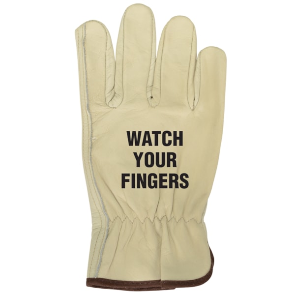 Keystone Thumb Grain Leather Driver's Gloves, Custom Product Add A Safety Message