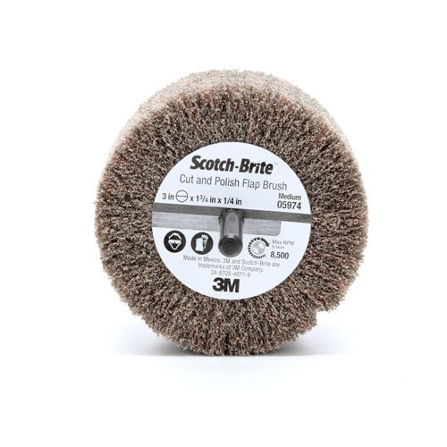 Cut and Polish Flap Brush, 3 in x 1-3/4 in x 1/4 in A MED, 10 per case