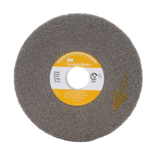 Light Deburring Convolute Wheel, 6 in x 1 in x 1 in 7S FIN, 3 per case