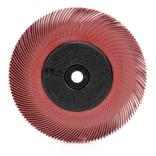 Radial Bristle Brush, 6 in x 7/16 in x 1 in 220 with Adapter, 5 per case