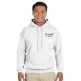 8 oz. Heavy Blend™ 50/50 Fleece Hooded White Sweatshirt, Custom Product Add Your Logo thumbnail 1