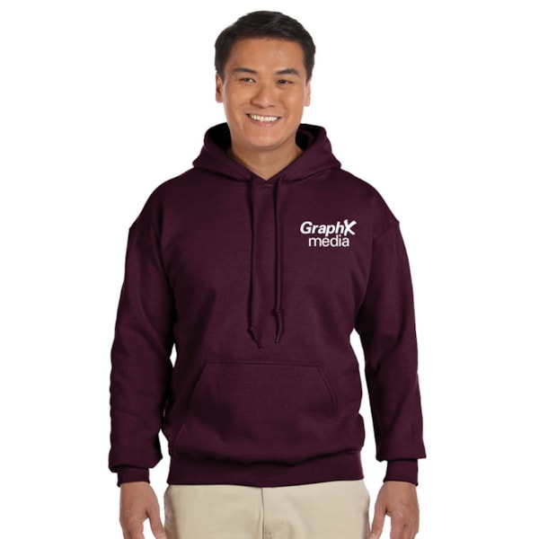 8 oz. Heavy Blend™ 50/50 Fleece Hooded Color Sweatshirt, Custom Product Add Your Logo