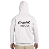 8 oz. Heavy Blend™ 50/50 Fleece Hooded White Sweatshirt, Custom Product Add Your Logo thumbnail 2