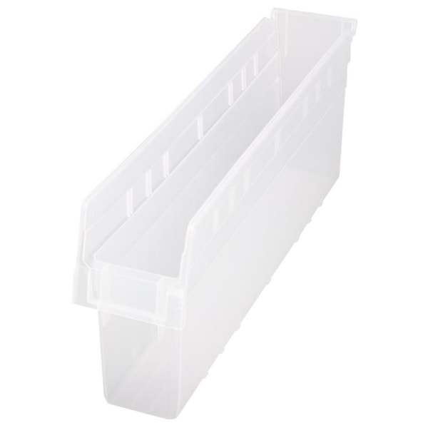Store-More 8" Clear  Shelf Bin 23-5/8"L x 4-3/8"W x 8"H 16/Case