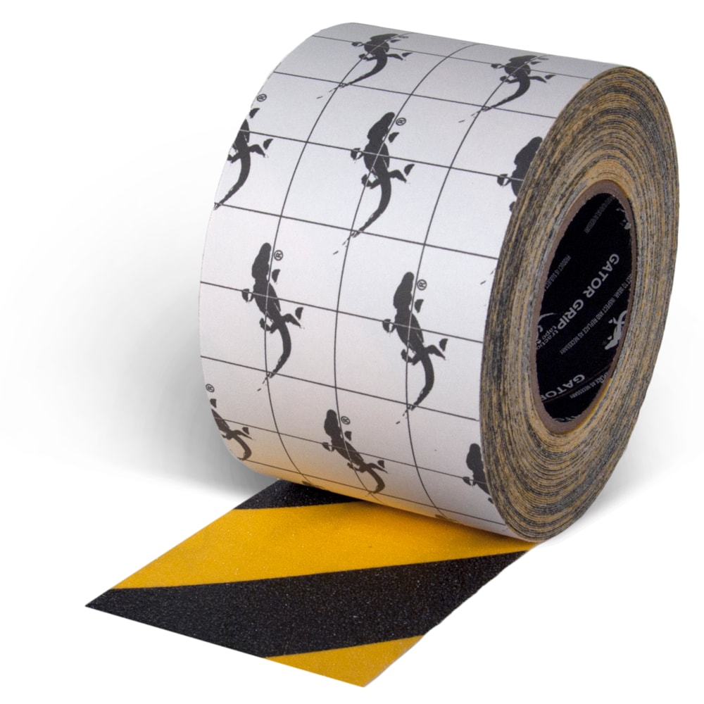 Gator Grip Traction Tape® 4" x 60' Indoor/Outdoor Yellow &Black Stripe Non-Skid Tape