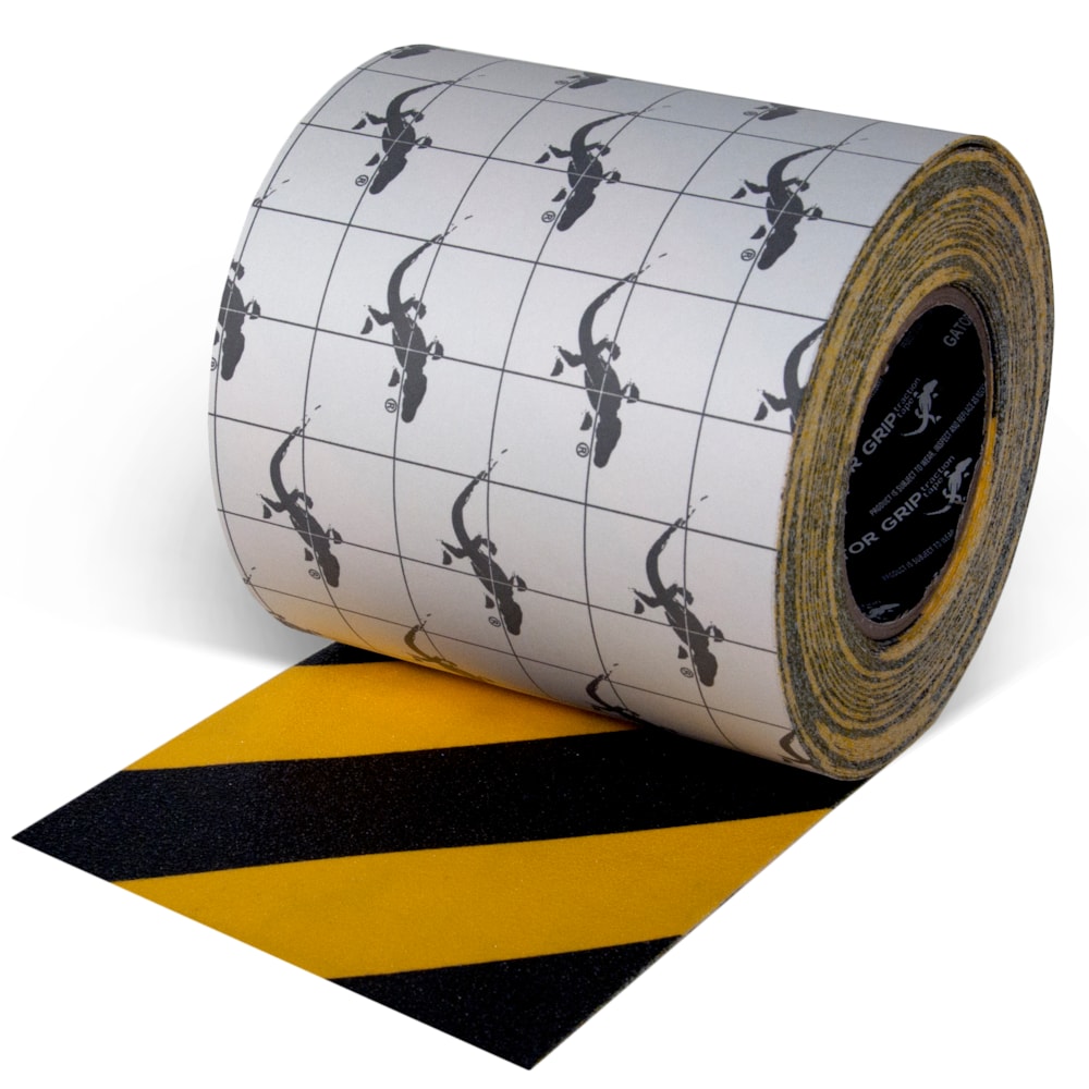 Gator Grip Traction Tape® 6" x 60' Indoor/Outdoor Yellow &Black Stripe Non-Skid Tape