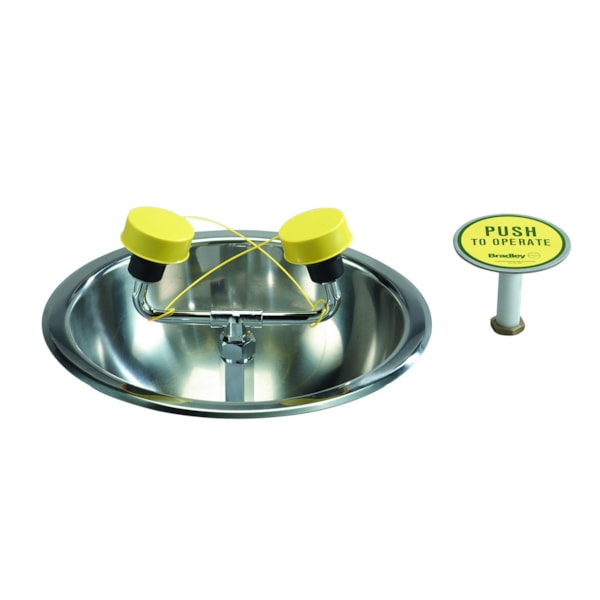 Deck-Mounted Eye/ Facewash with Stainless Steel Bowl