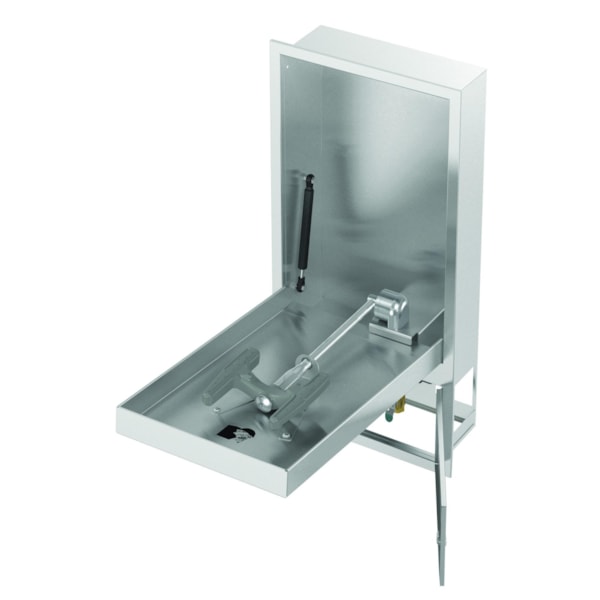 Swing Down Emergency Eyewash, Barrier Free In-Wall Cabinet
