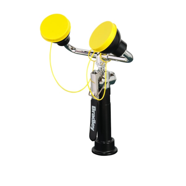 Hand-Held Angled Dual Head Drench Hose with 8 Foot Long Hose, Deck Mounted