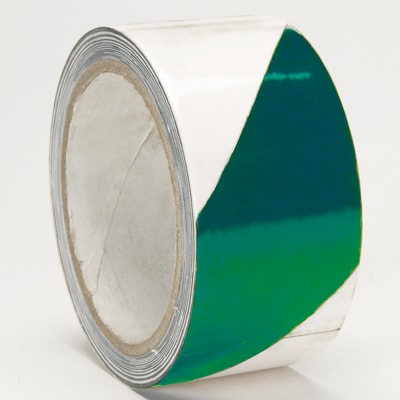 Vinyl Adhesive-Backed Marking Tape with Warning Stripes, 2" x 18 yd.
